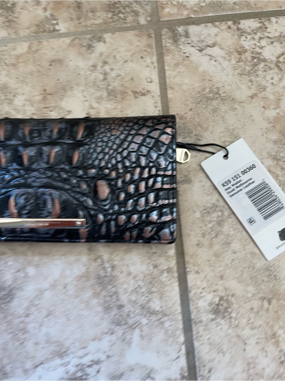Brahmin rare dusk ady Copper Croc-Embossed Leather wallet nwt - Picture 3 of 8